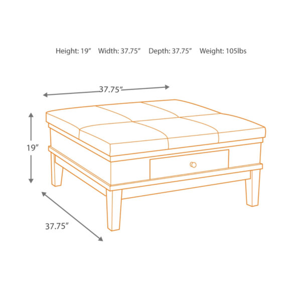 Signature Design by Ashley Gately Lift Top Extendable 4 Legs Coffee